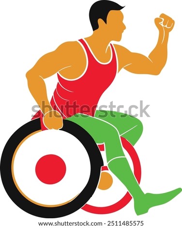 Paralympics icon vector showing a dynamic athlete in motion capturing the spirit of inclusive sports and determination