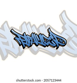 Plantilla de vector de diseño de letras de graffiti paralizada