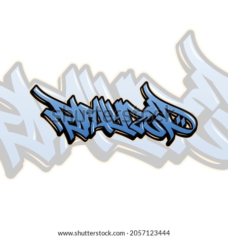 Paralyzed Graffiti Lettering Design Vector Template