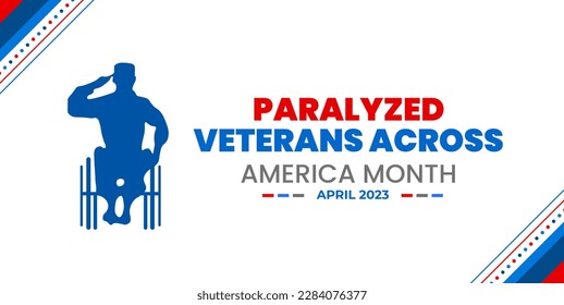 Paralyzed Veterans Across America Month background or banner design template celebrated in April.