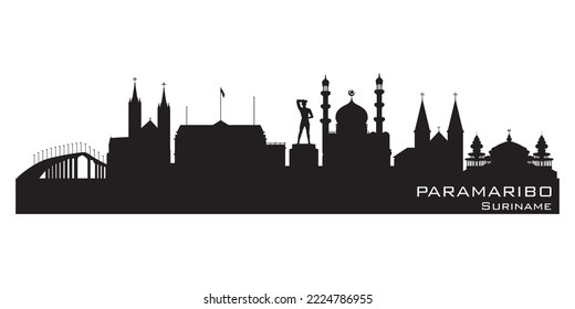 Escenario de Paramaribo Surinam Silhouette vector detallado