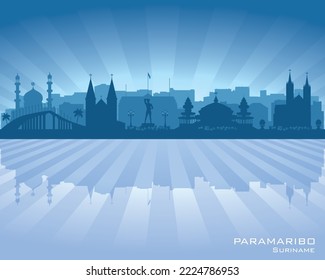 Paramaribo Suriname city skyline vector silhouette illustration