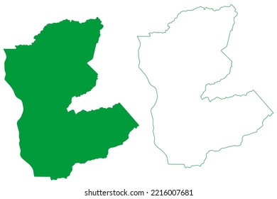 Parambu municipality (Ceará state, Municipalities of Brazil, Federative Republic of Brazil) map vector illustration, scribble sketch Parambu map