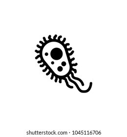 Paramecium Caudatum. Flat Vector Icon. Simple black symbol on white background