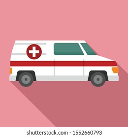 Paramedic ambulance icon. Flat illustration of paramedic ambulance vector icon for web design