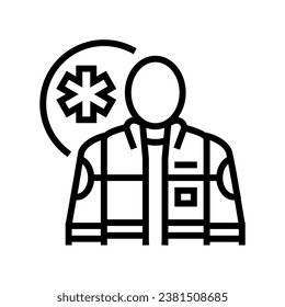 paramedic ambulance line icon vector. paramedic ambulance sign. isolated contour symbol black illustration