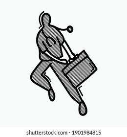 Paramedic doodle vector icon. Drawing sketch illustration hand drawn line.