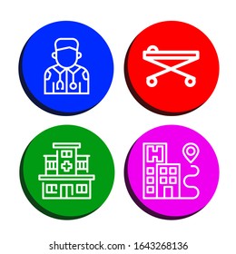paramedic icon set. Collection of Paramedic, Stretcher, Hospital icons