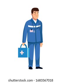 paramédico con carácter médico ilustración vectorial