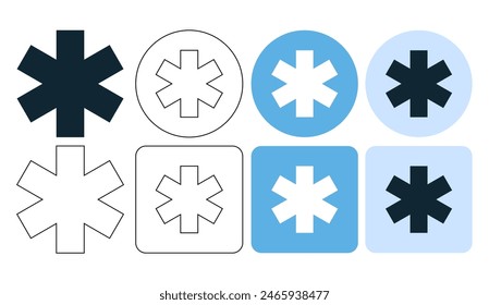 Sanitäter, Medizin, Dringlichkeit, Krankenwagen, EMS-Alarm-Symbol Symbol Symbol UI und UX-Design, Glyphen und Strich Linie Symbol