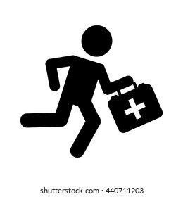paramedic running isolated icon design