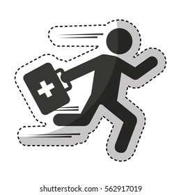 paramedic running isolated icon vector illustration design