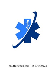 Paramédico, Estrela da Vida. logotipo ambulância Vetor de alta qualidade.