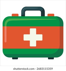 Paramedic suitcase vector graphic white background