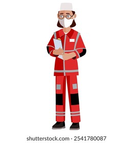 Paramedic in uniform vector illustration 
