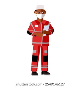 Paramedic in uniform vector illustration
