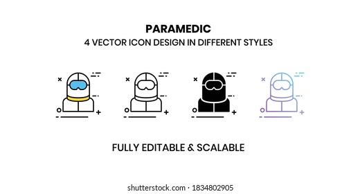 Paramedic Vector illustration icons in different style