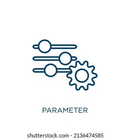 parameter icon. Thin linear parameter outline icon isolated on white background. Line vector parameter sign, symbol for web and mobile