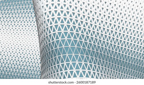 Parametric Architectural Structure – Futuristic Geometric Facade in Perspective
