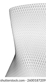 Parametric Architectural Structure – Futuristic Geometric Facade in Perspective