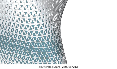 Parametric Architectural Structure – Futuristic Geometric Facade in Perspective