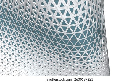 Parametric Architectural Structure – Futuristic Geometric Facade in Perspective
