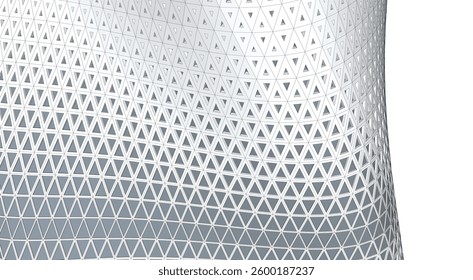 Parametric Architectural Structure – Futuristic Geometric Facade in Perspective