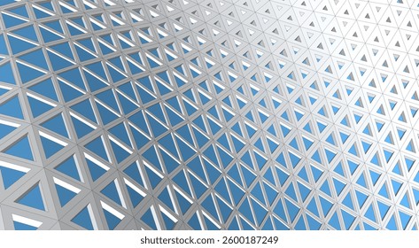 Parametric Architectural Structure – Futuristic Geometric Facade in Perspective