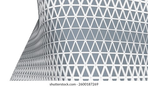 Parametric Architectural Structure – Futuristic Geometric Facade in Perspective