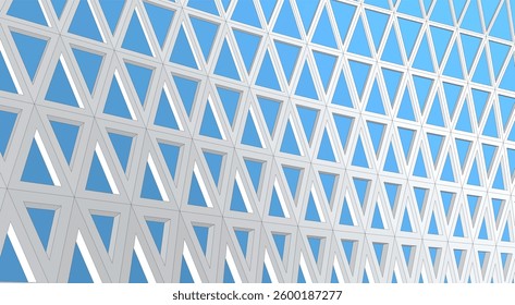 Parametric Architectural Structure – Futuristic Geometric Facade in Perspective