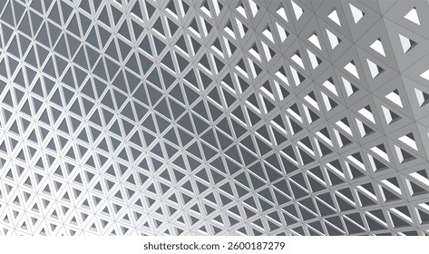 Parametric Architectural Structure – Futuristic Geometric Facade in Perspective