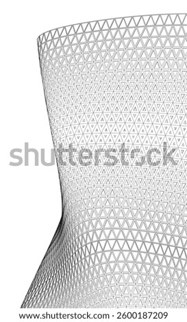 Parametric Architectural Structure – Futuristic Geometric Facade in Perspective