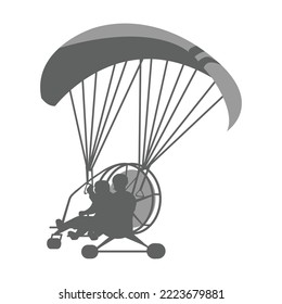 Paramotor icon.
Cargo black umbrella.