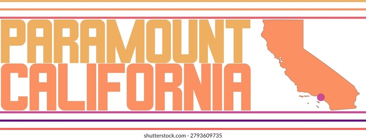 Paramount California City Marked On Map
