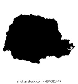 Parana black map on white background vector