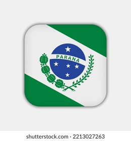 Parana Flag, state of Brazil. Vector Illustration.