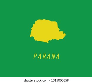 Parana outline map Brazil state region