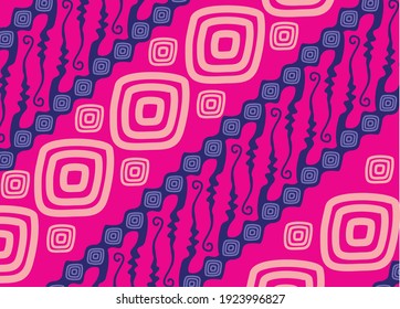 Parang Batik Design Development. Zeichnen Sie eine diagonale Linie, die von hoch zu niedrig verflochten ist und symbolisiert Kontinuität. Vektor EPS10