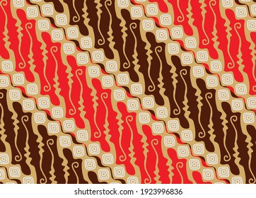 Parang Batik Design Development. Draw a diagonal line that interwoven from high to low, symbolizing continuity. Vector EPS 10