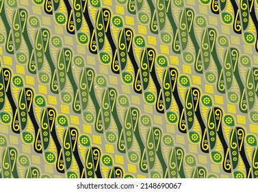 Parang Batik motifs combined with various motifs, Draw diagonal lines from high to low that are interwoven diagonally symbolizing continuity