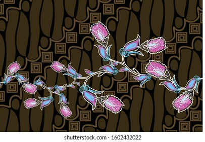 Parang Batik motifs from Yogyakarta, some combined with various colors and patterns of flora and fauna