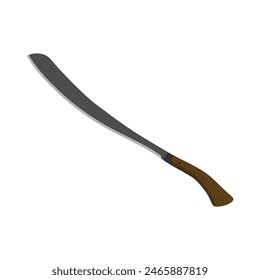 Ilustración vectorial de diseño plano parang machete aislado sobre fondo blanco. Hélices de armas de combate, tipos de modelos de Vector. Espada de cazador y cuchillas de cazador. Concepto de protección. Cuchillas de guerrero