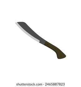 parang machete flat design vector illustration isolated on white background. Combat weapon blades, vector model types. Trapper sword and hunter knife blades. Protection concept. Warrior blades