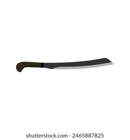 parang machete flat design vector illustration isolated on white background. Combat weapon blades, vector model types. Trapper sword and hunter knife blades. Protection concept. Warrior blades