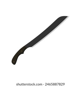 Ilustración vectorial de diseño plano parang machete aislado sobre fondo blanco. Hélices de armas de combate, tipos de modelos de Vector. Espada de cazador y cuchillas de cazador. Concepto de protección. Cuchillas de guerrero