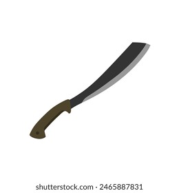 parang machete flat design vector illustration isolated on white background. Combat weapon blades, vector model types. Trapper sword and hunter knife blades. Protection concept. Warrior blades