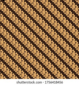 Parang Rusak Batik Pattern with Black Background. svg
