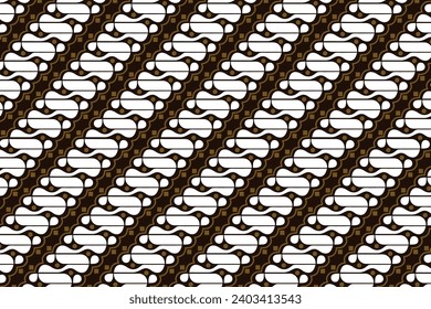 Parang Rusak Batik, Traditional batik pattern from the Indonesian island of Java. Batik pattern beautiful color combination black, white and gold.Vector.