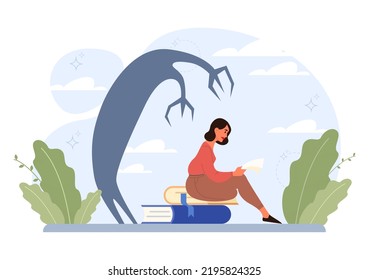 Paranoia concept set. Human's irrational inner fears and panic. Mental disorder, feeling of threat and danger. Psychology and mental therapy. Flat vector illustration