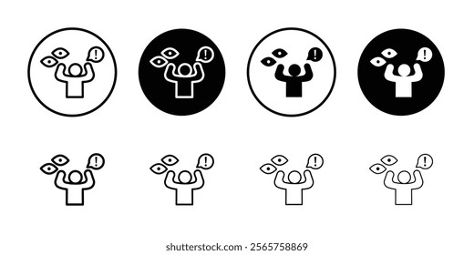 Paranoia icon Black and white outline vector